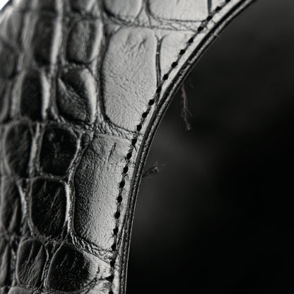 Saint Laurent Calfskin Crocodile Embossed Opyum 110 Pumps 38 Black 11 of 11
