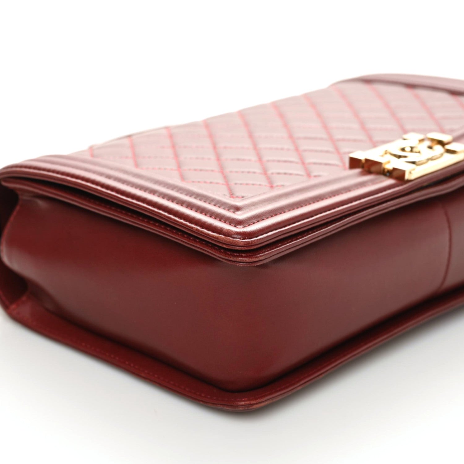 Chanel Lambskin Quilted New Medium Boy Flap Dark Red 5 of 11