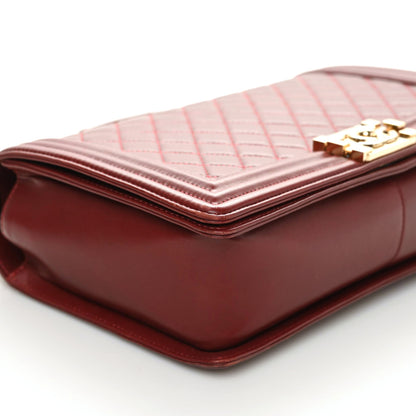 Chanel Lambskin Quilted New Medium Boy Flap Dark Red 5 of 11