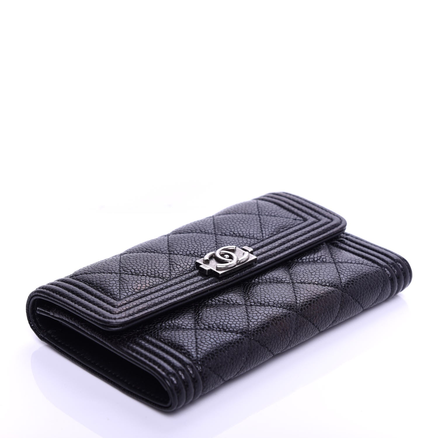 Chanel Caviar Quilted Medium Boy Flap Wallet Black 4 of 8