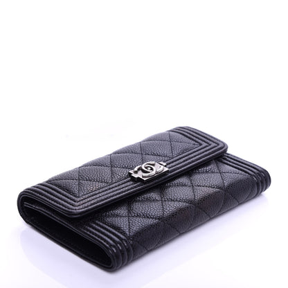 Chanel Caviar Quilted Medium Boy Flap Wallet Black 4 of 8