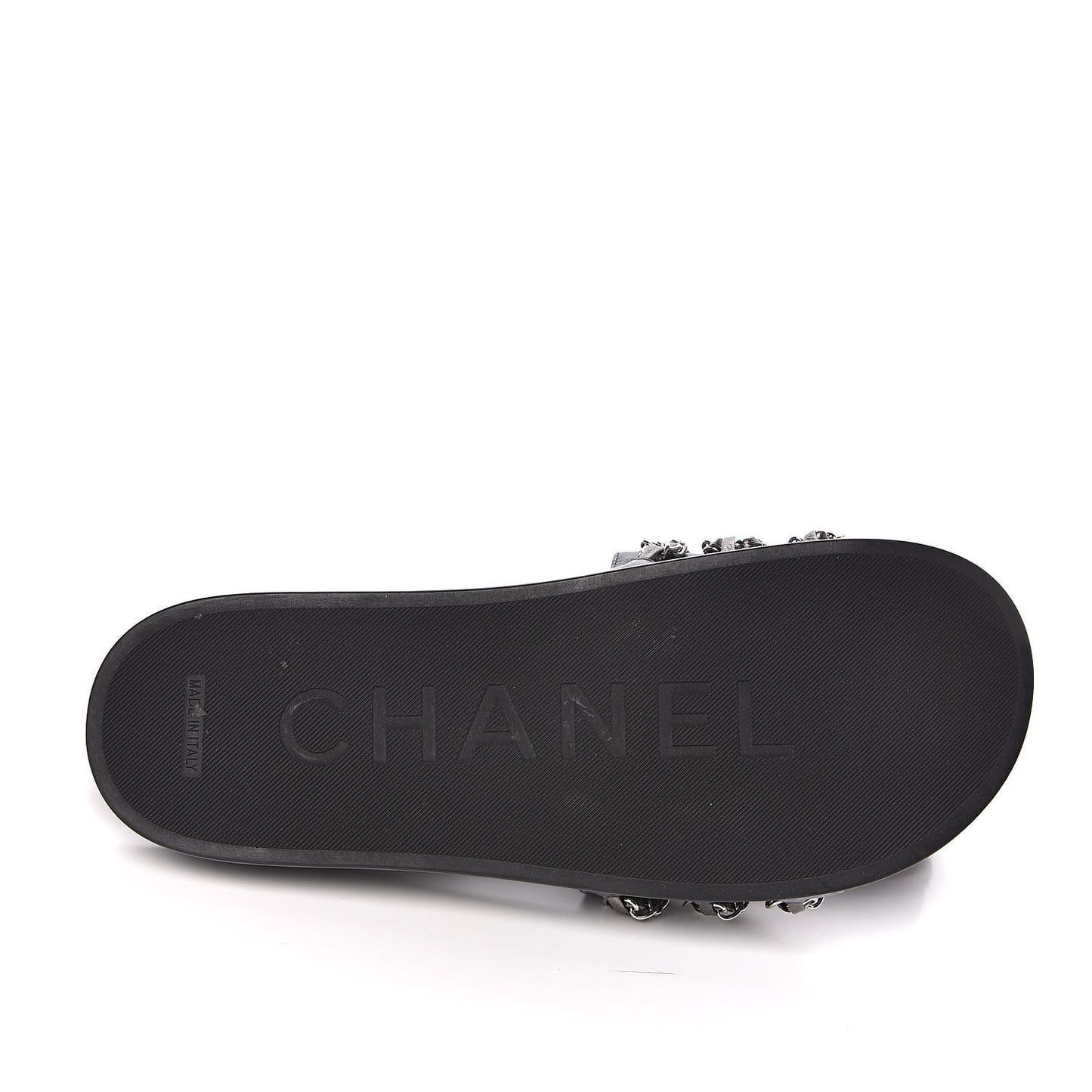 Fantasy Lambskin Chain Flat Sandals 41 Blue