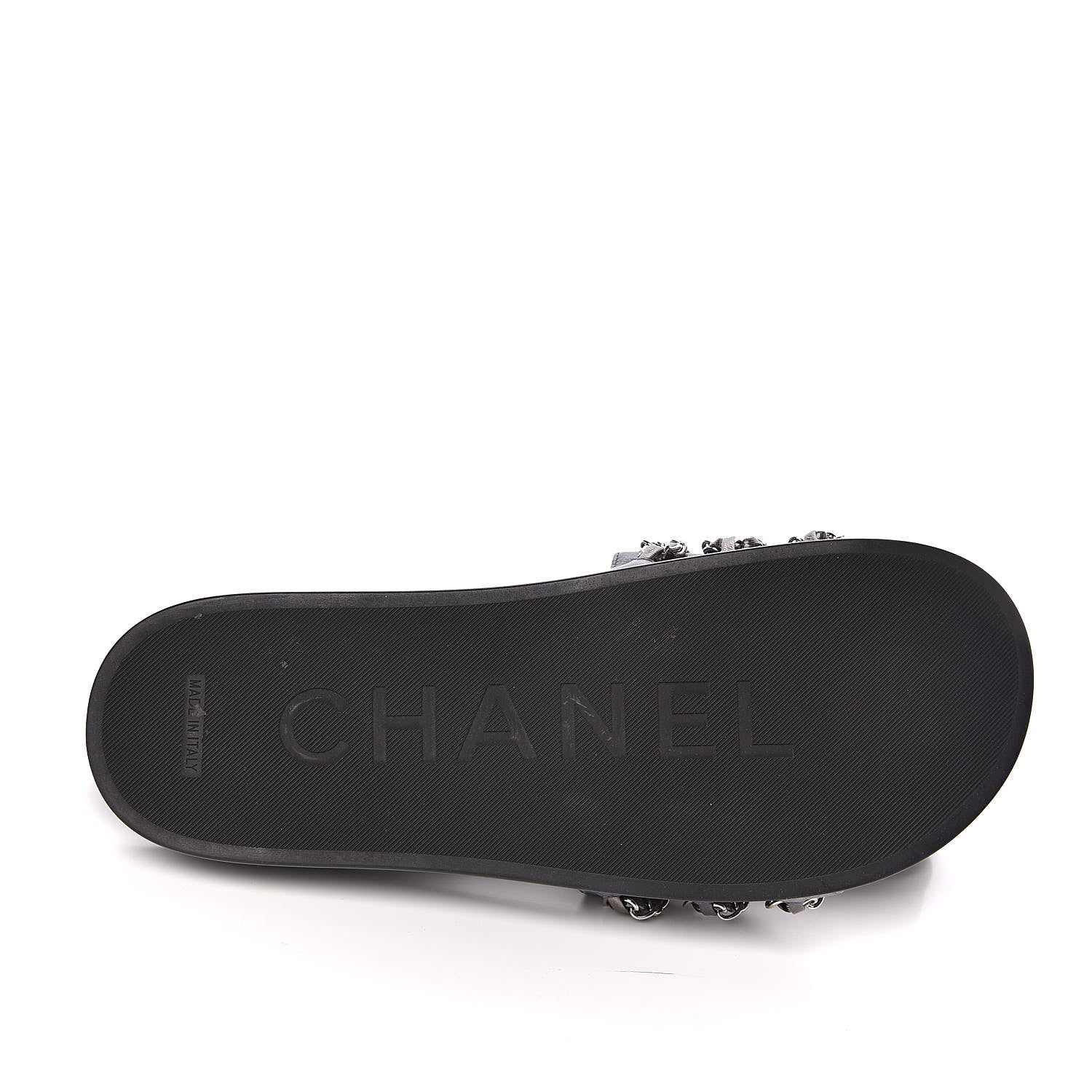 Chanel Fantasy Lambskin Chain Flat Sandals 41 Blue 9 of 10