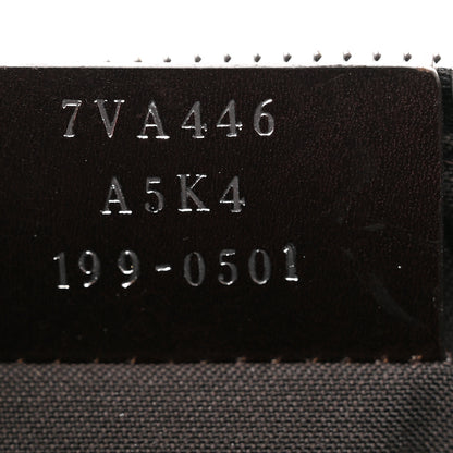 Fendi Glazed Fabric Vitello Century FF 1974 Stamp Patch Pocket Belt Bag Mogano Panna Black 8 of 14