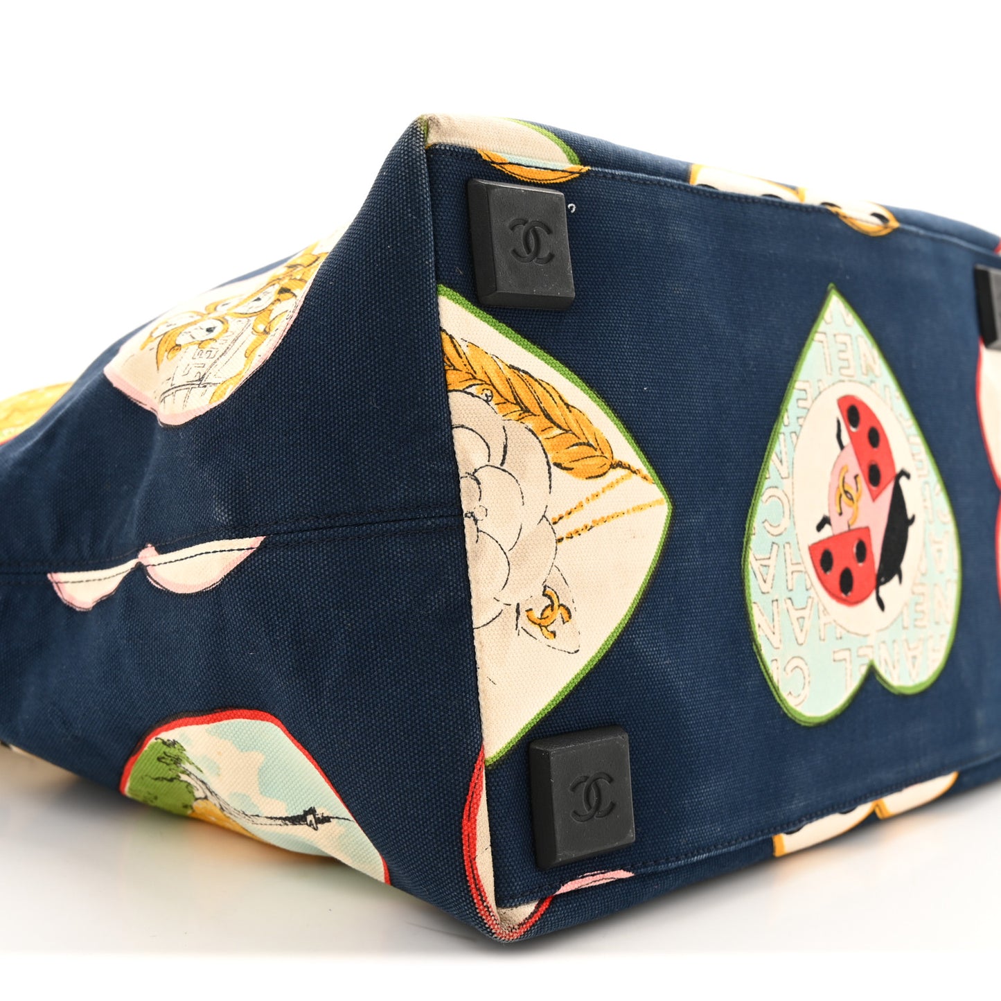 Canvas Coco Hearts Print Tote Blue