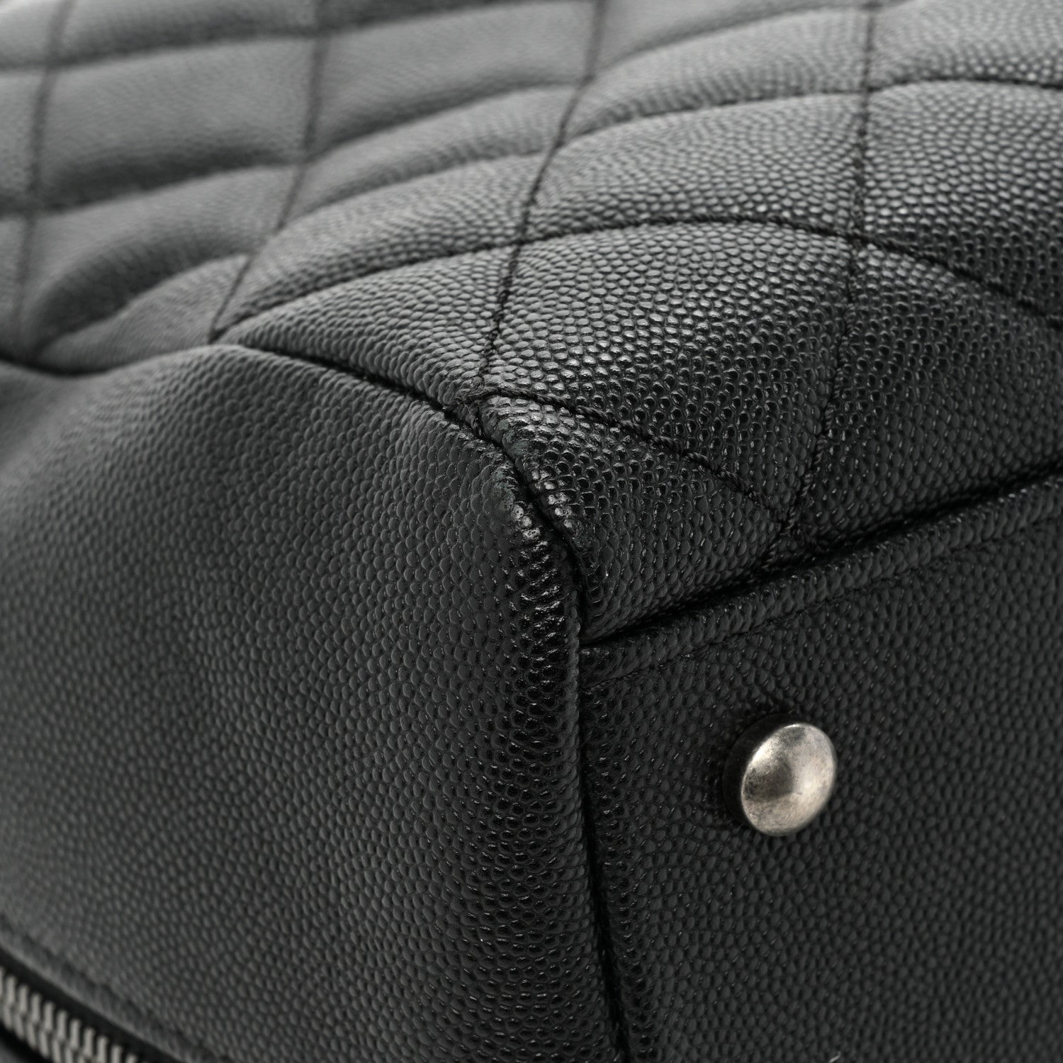 Chanel Caviar Lizard Quilted Coco Handle Bowler Black 11 of 16