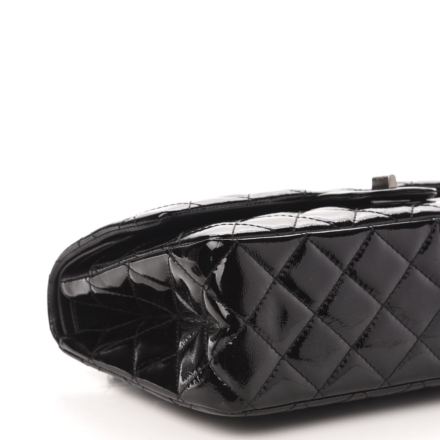 Distressed Patent Quilted 2.55 Reissue 227 Flap Black