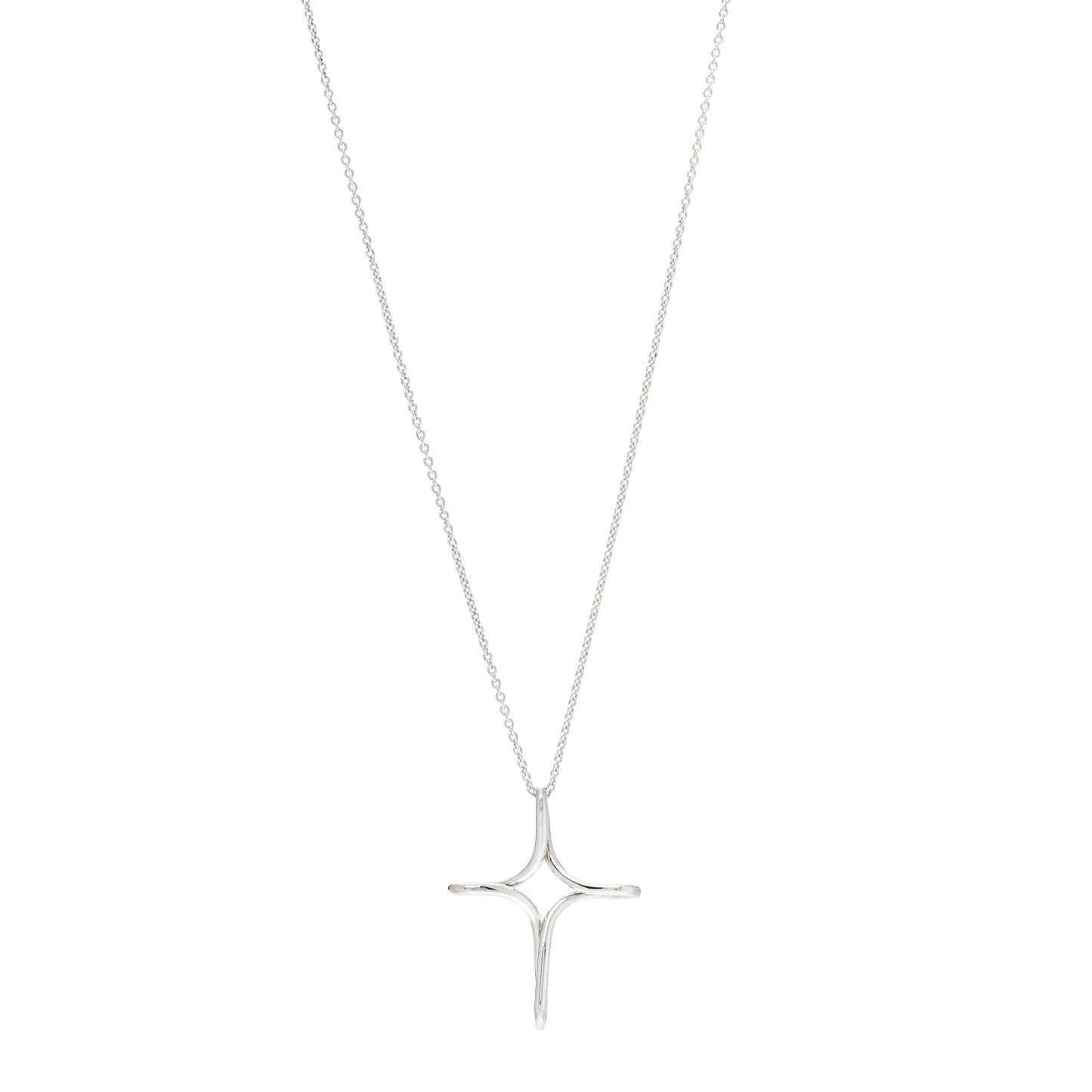 Sterling Silver Elsa Peretti Infinity Cross Pendant Necklace