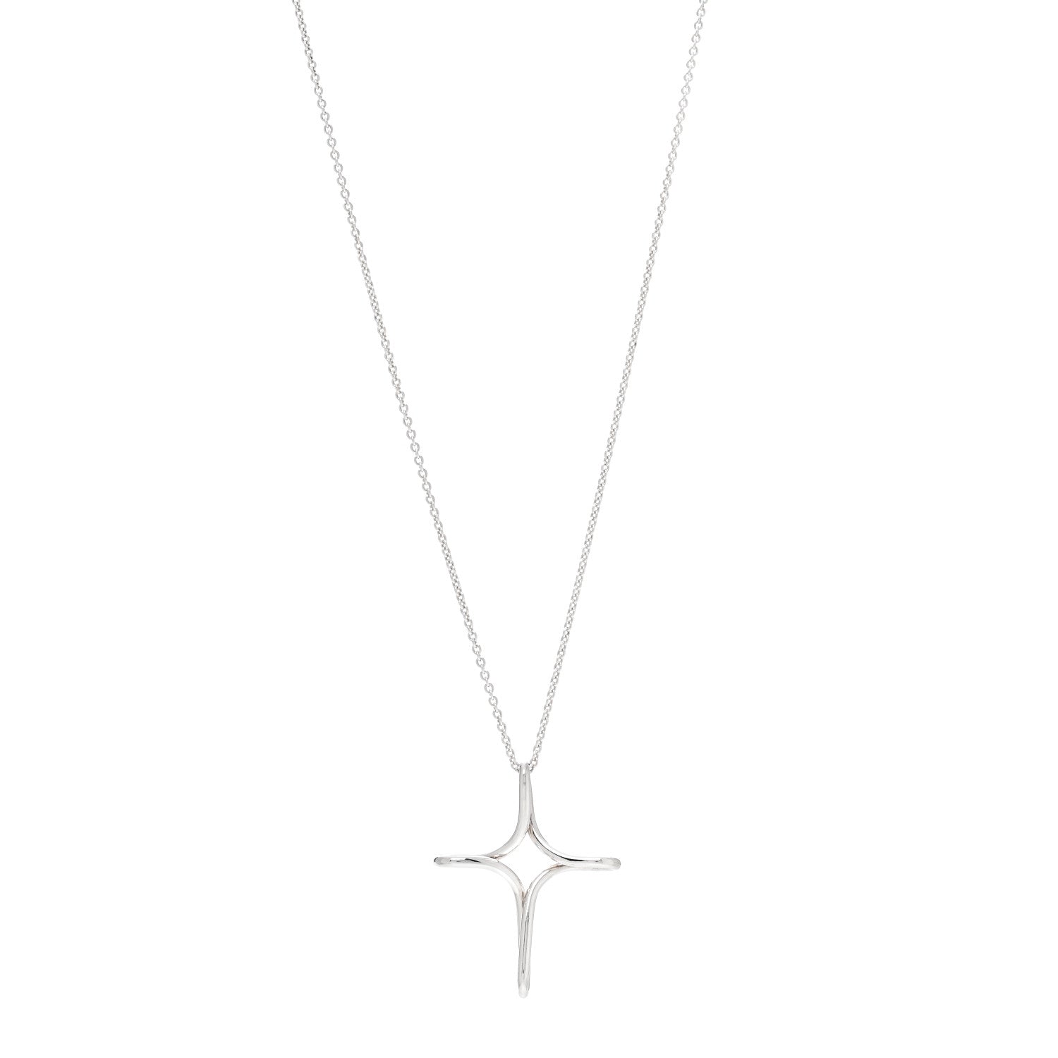 Tiffany Sterling Silver Elsa Peretti Infinity Cross Pendant Necklace 1 of 6
