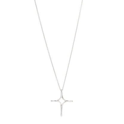 Tiffany Sterling Silver Elsa Peretti Infinity Cross Pendant Necklace 1 of 6