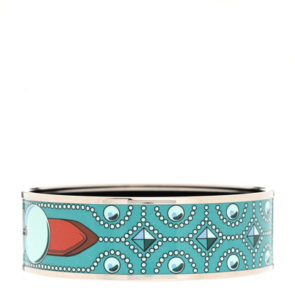 Hermes Enamel Printed Colliers de Chiens Wide Bracelet 70 1 of 5