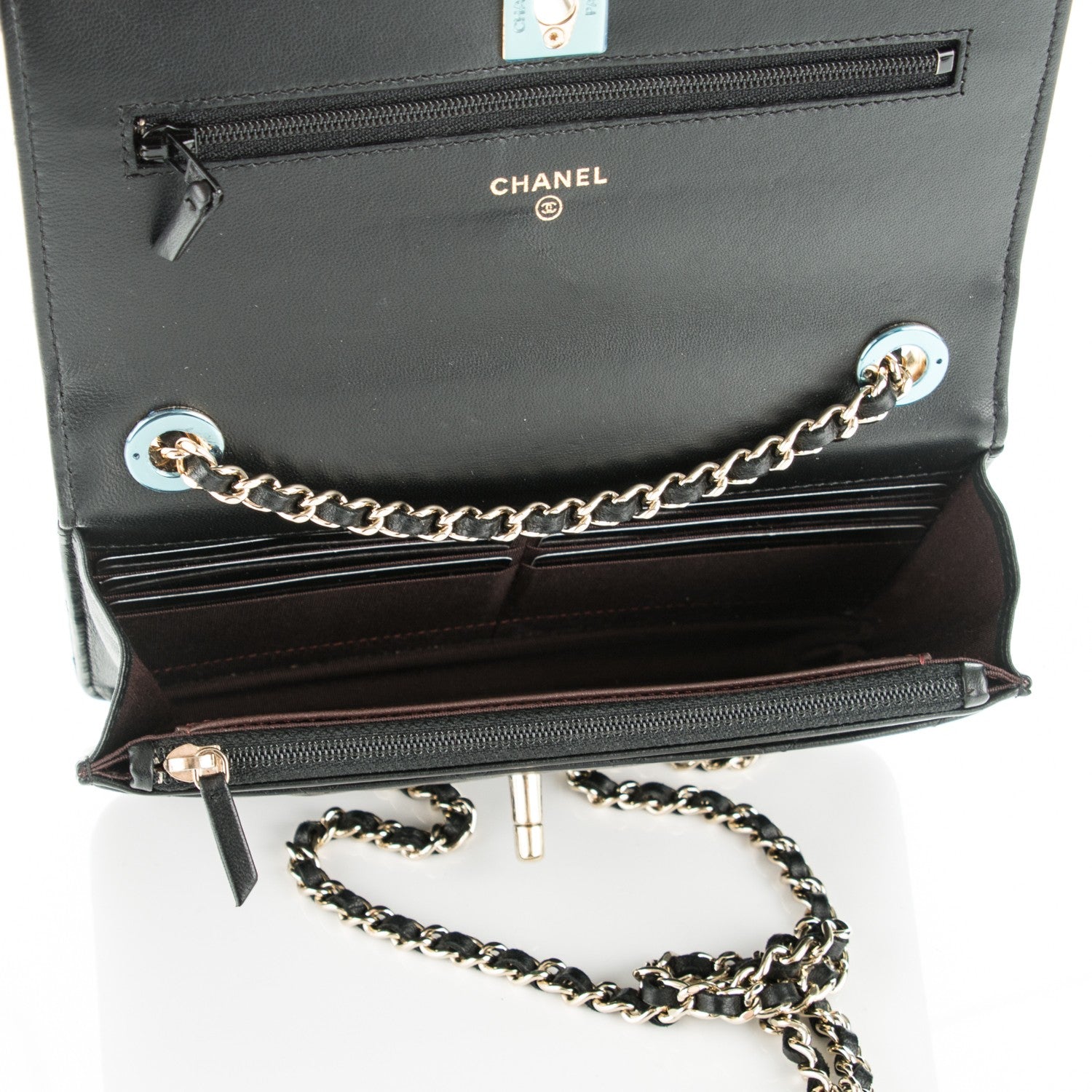 Chanel Lambskin Quilted Trendy CC Wallet On Chain WOC Black 5 of 10