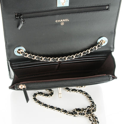Chanel Lambskin Quilted Trendy CC Wallet On Chain WOC Black 5 of 10