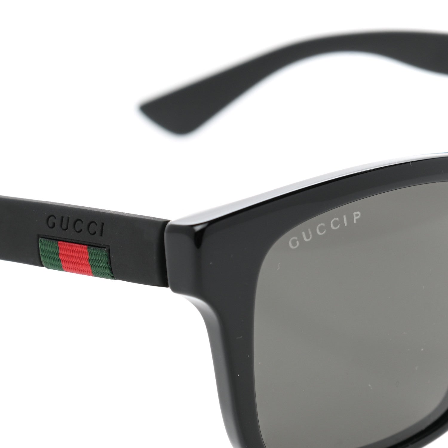 Gucci Polarized Square Frame Web Sunglasses GG0008S Black 7 of 8