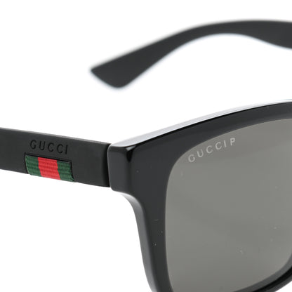Gucci Polarized Square Frame Web Sunglasses GG0008S Black 7 of 8