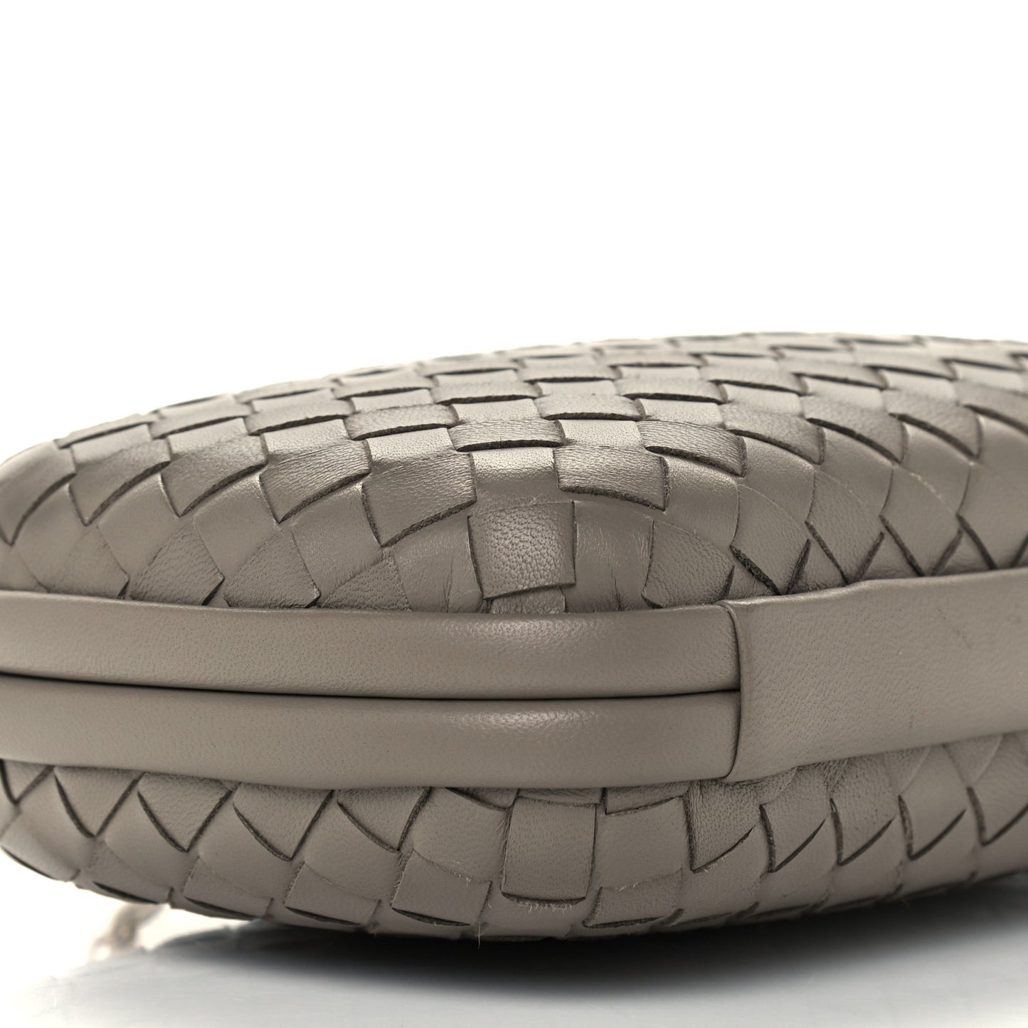 Nappa Intrecciato Chain Knot Clutch Steel