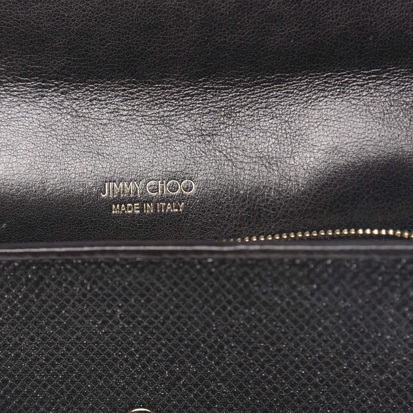 Glitter Fabric Milla Chain Wallet Black