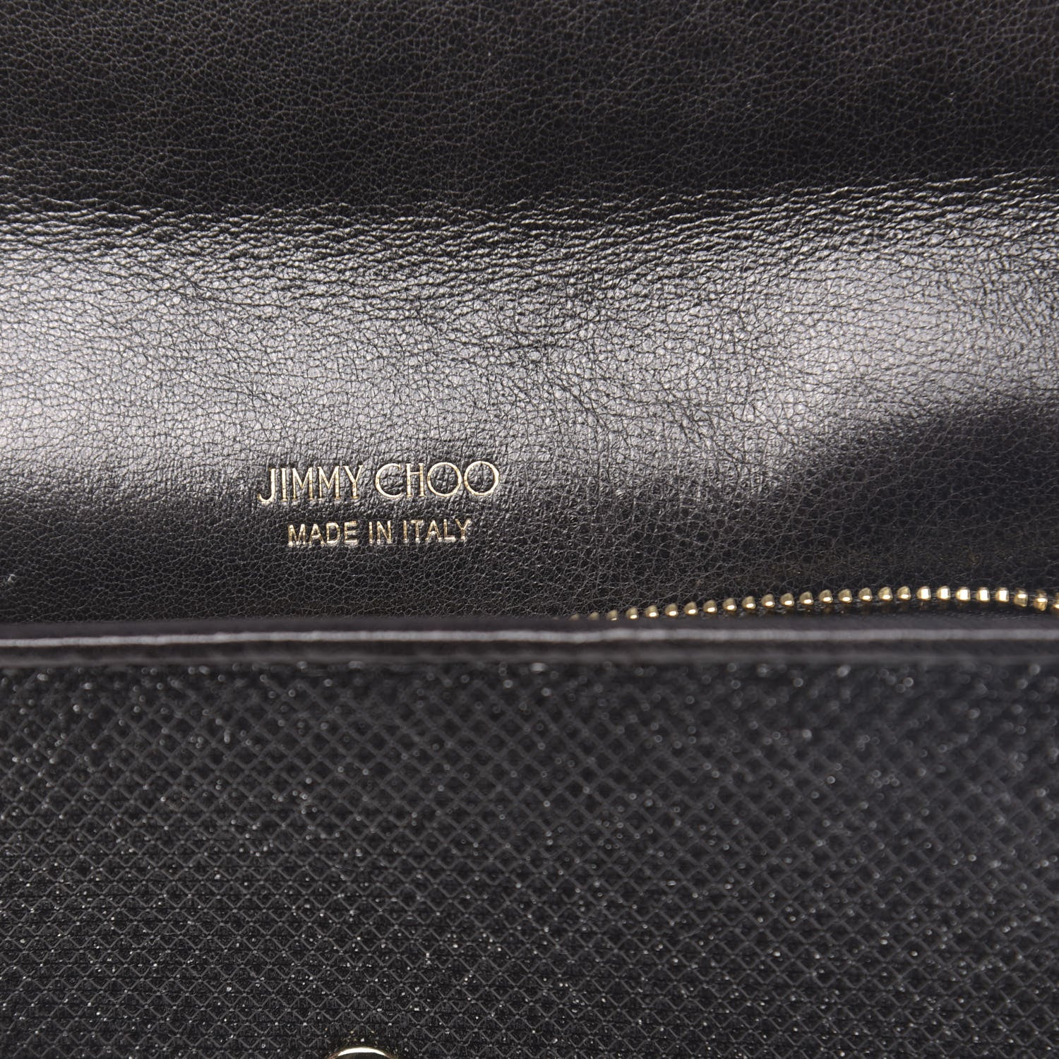 Jimmy Choo Glitter Fabric Milla Chain Wallet Black 6 of 10