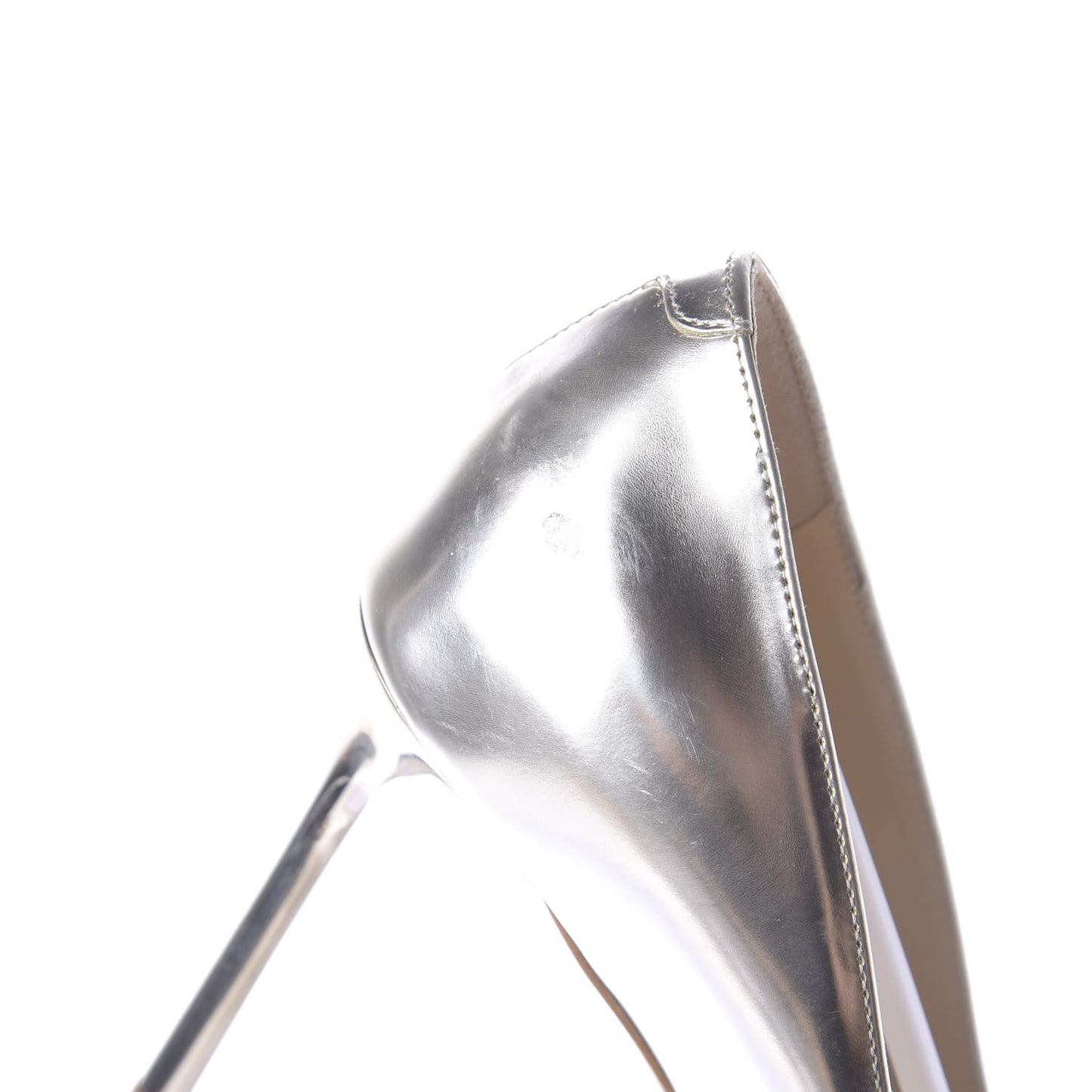 Mirror Calfskin Romy 85 Pumps 37.5 Silver