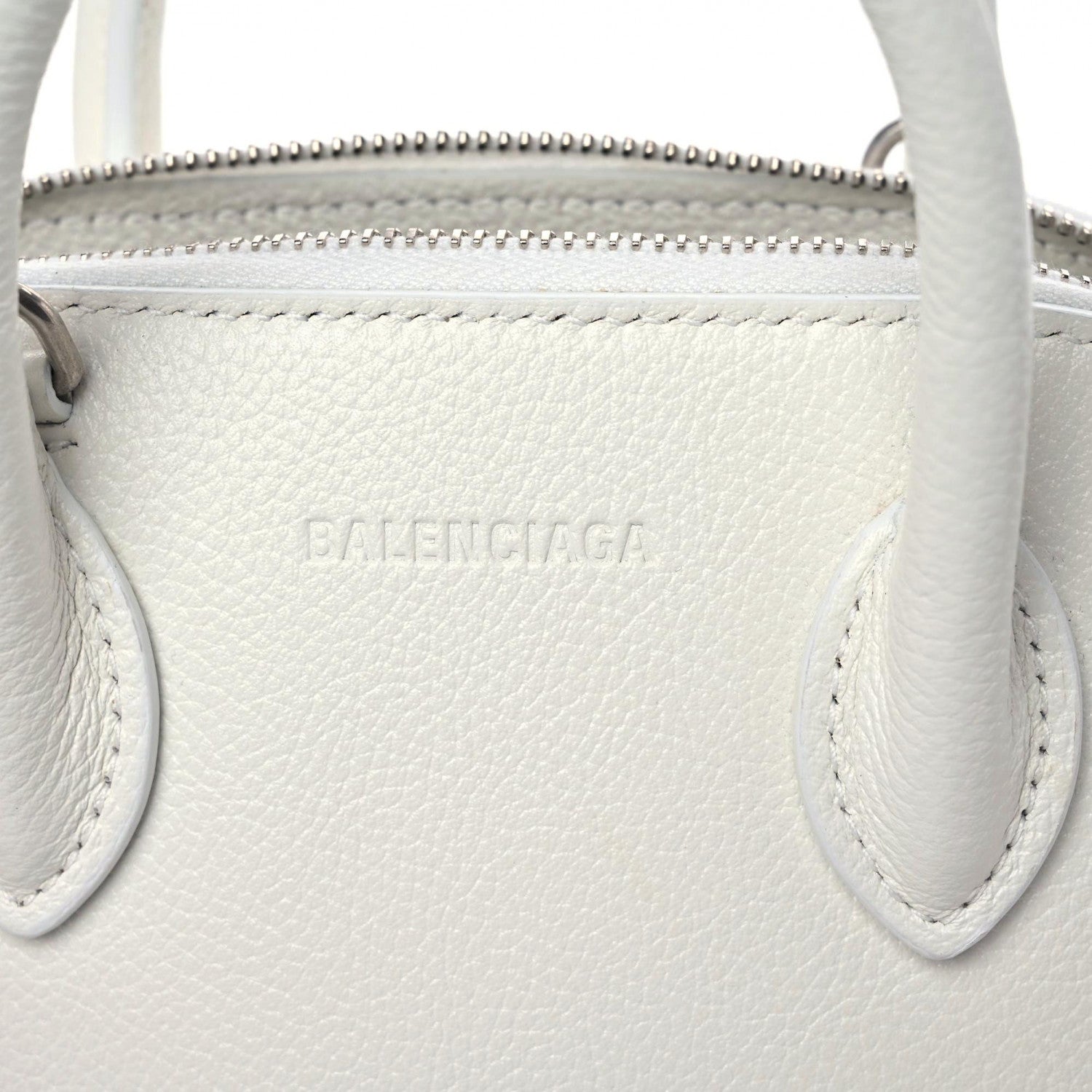 Balenciaga Grained Calfskin XXS Ville Top Handle Bag White Black 7 of 10