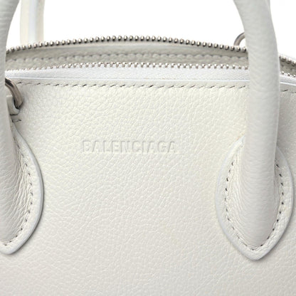 Balenciaga Grained Calfskin XXS Ville Top Handle Bag White Black 7 of 10