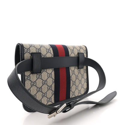 Gucci GG Supreme Monogram Web Small Ophidia Belt Bag 80 32 Beige Navy 3 of 10