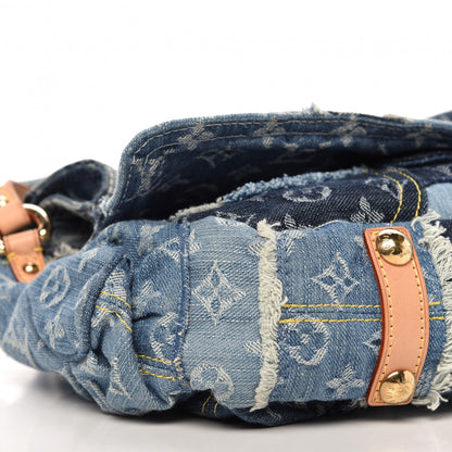Louis Vuitton Denim Patchwork Posty Messenger Bag Blue 6 of 12