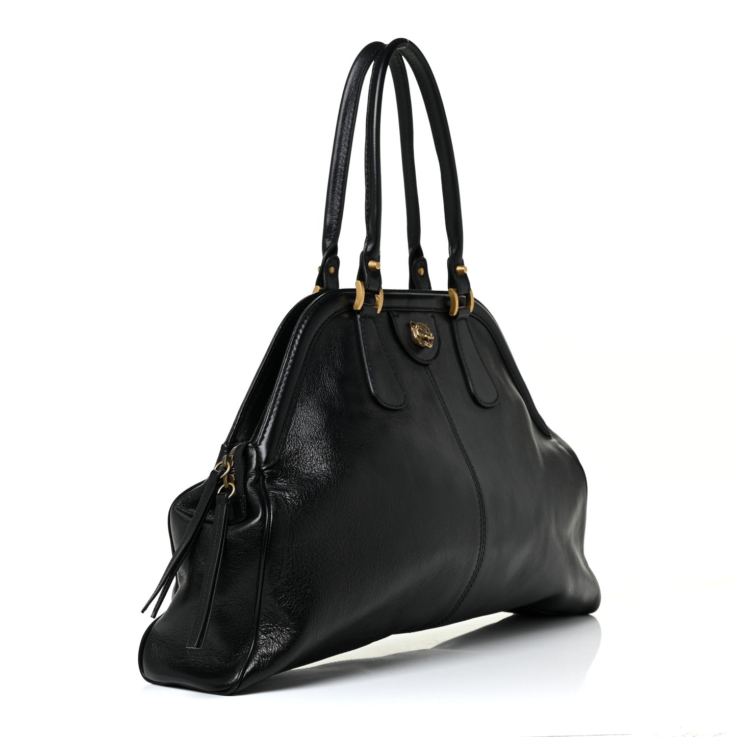 Calfskin Large Re(Belle) Top Handle Bag Black
