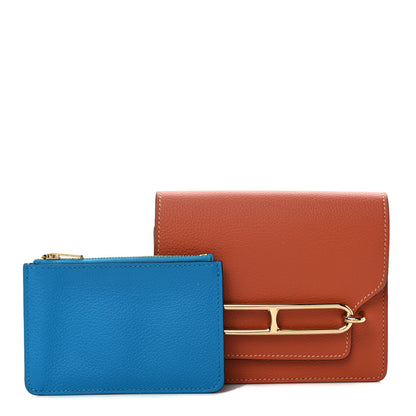 Hermes Evercolor Bi-color Roulis Slim Wallet Blush Bleu Frida 1 of 8