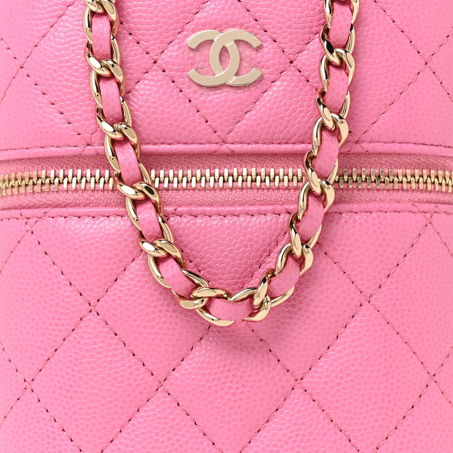 Chanel Caviar Quilted Phone Holder With Chain Pink 10 of 11