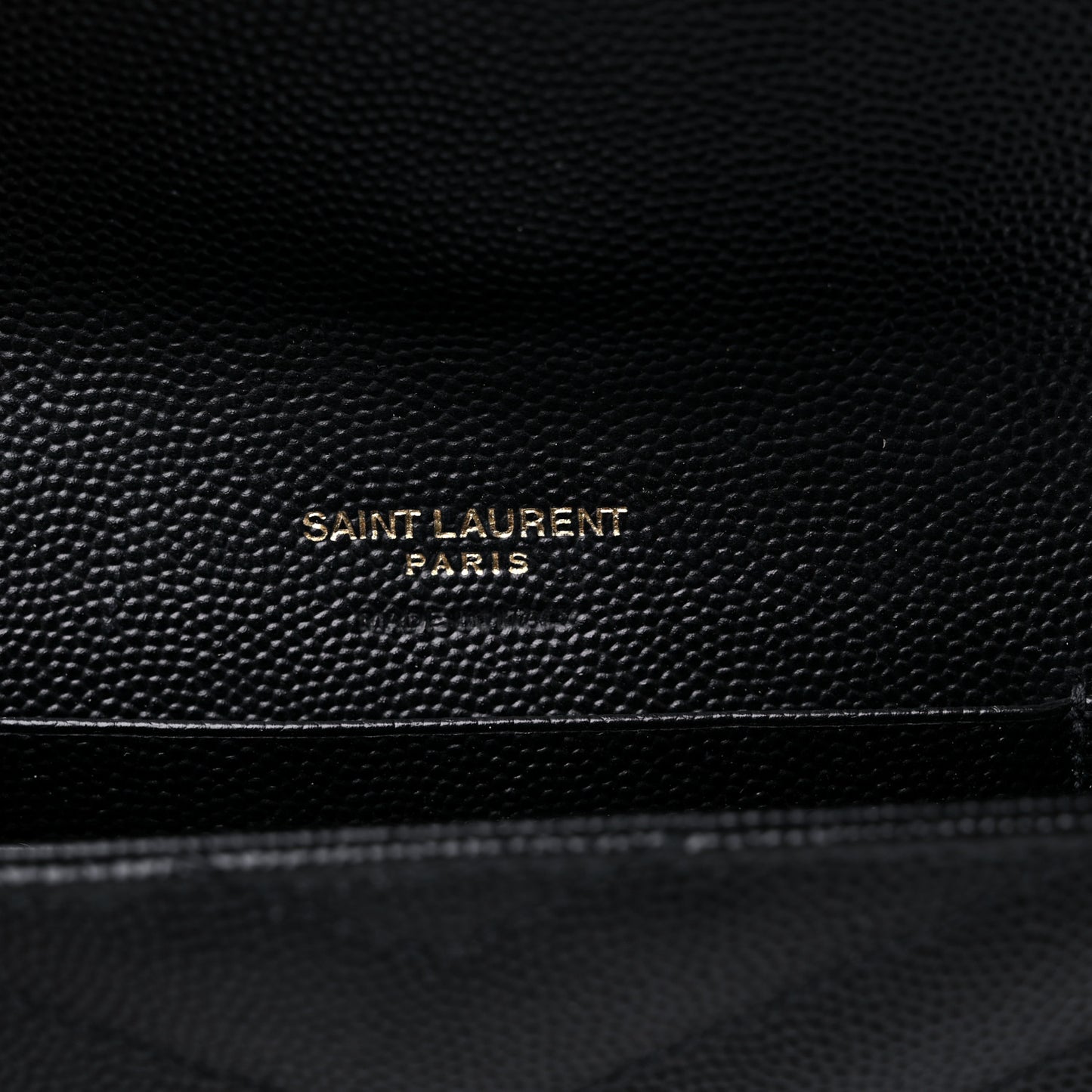 Grain De Poudre Matelasse Chevron Small Monogram Envelope Wallet Black