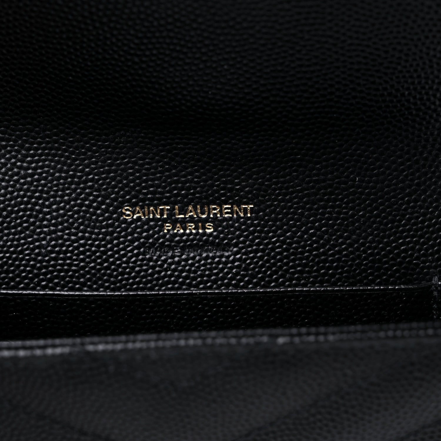 Saint Laurent Grain De Poudre Matelasse Chevron Small Monogram Envelope Wallet Black 6 of 13