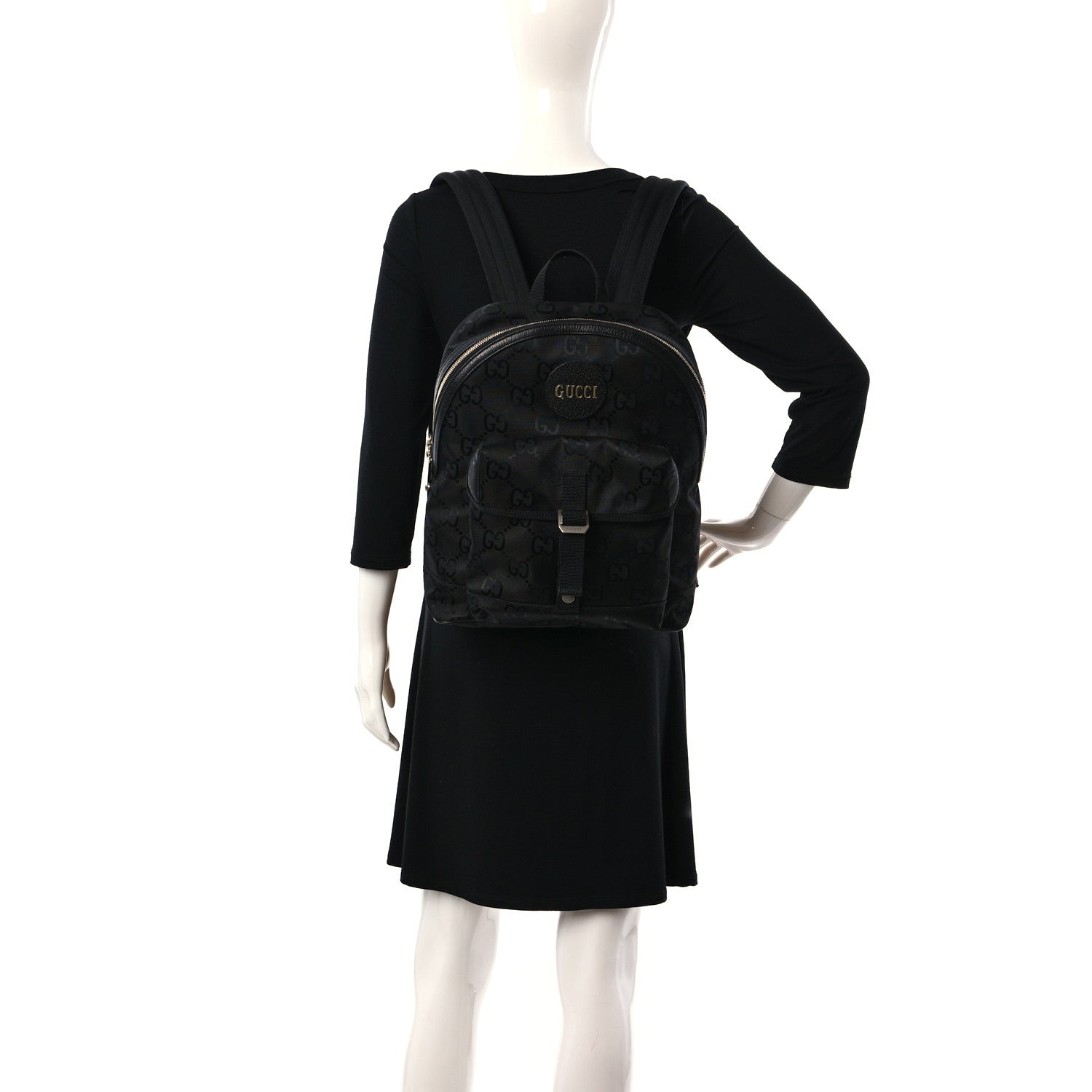 Gucci Econyl Nylon Monogram Off The Grid Backpack Black 2 of 9