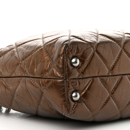 Chanel Metallic Aged Calfskin Quilted Reissue 2.55 Tote Bronze 9 of 10