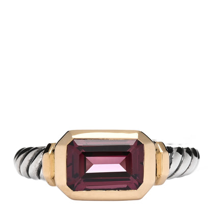 David Yurman Sterling Silver 18K Yellow Gold Rhodolite Novella Ring 52 6 1 of 3