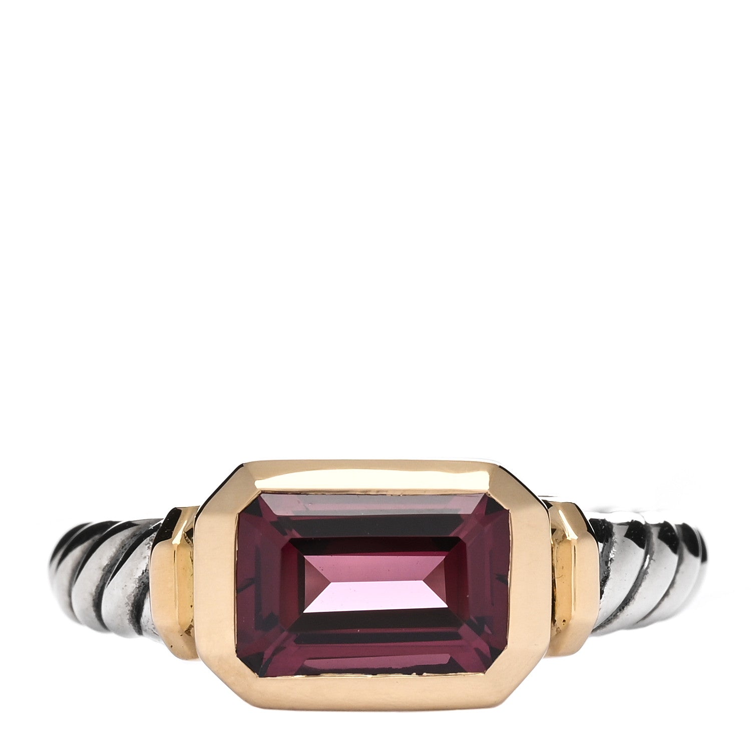 David Yurman Sterling Silver 18K Yellow Gold Rhodolite Novella Ring 52 6 1 of 3
