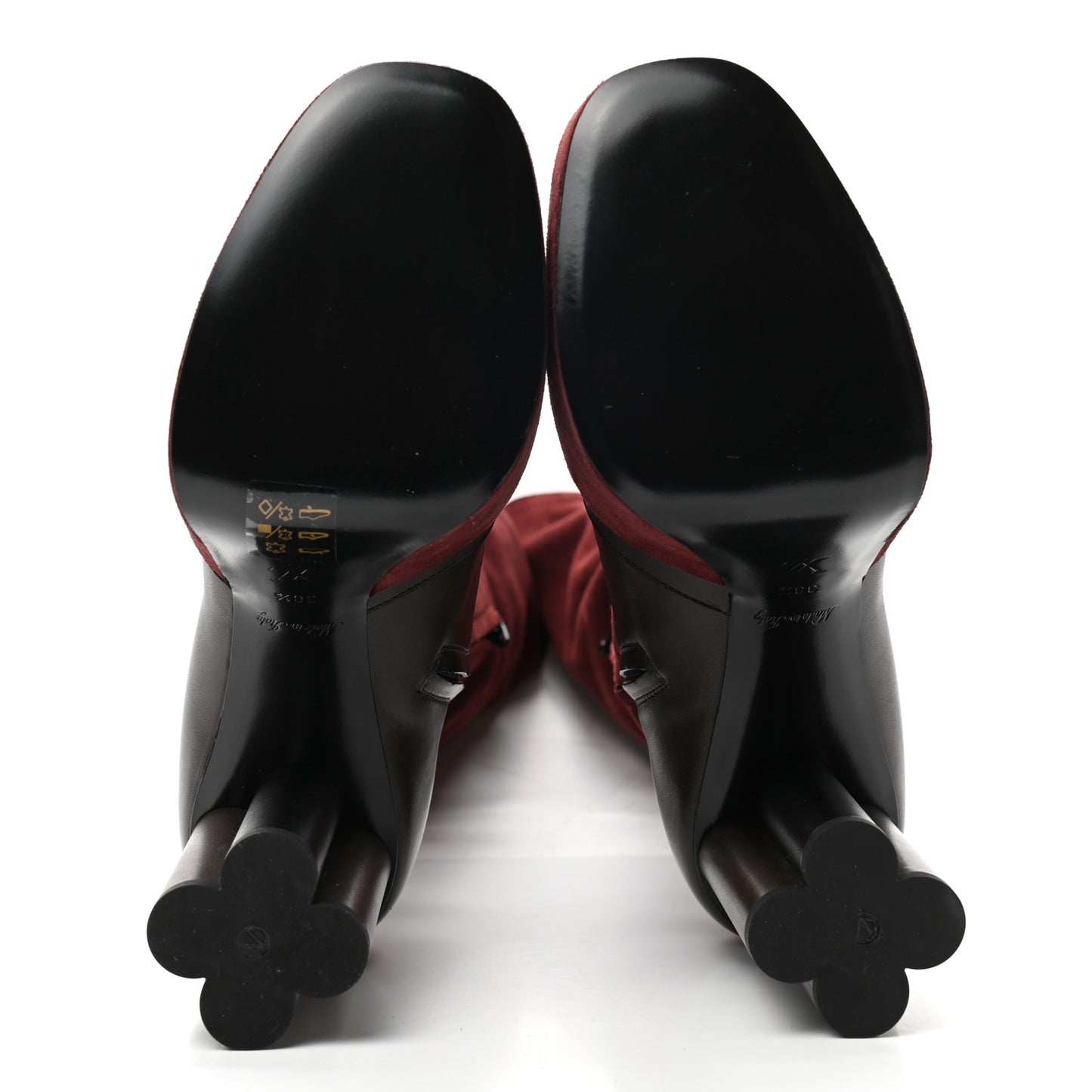 Suede Podium Platform High Boots 38.5 Bordeaux