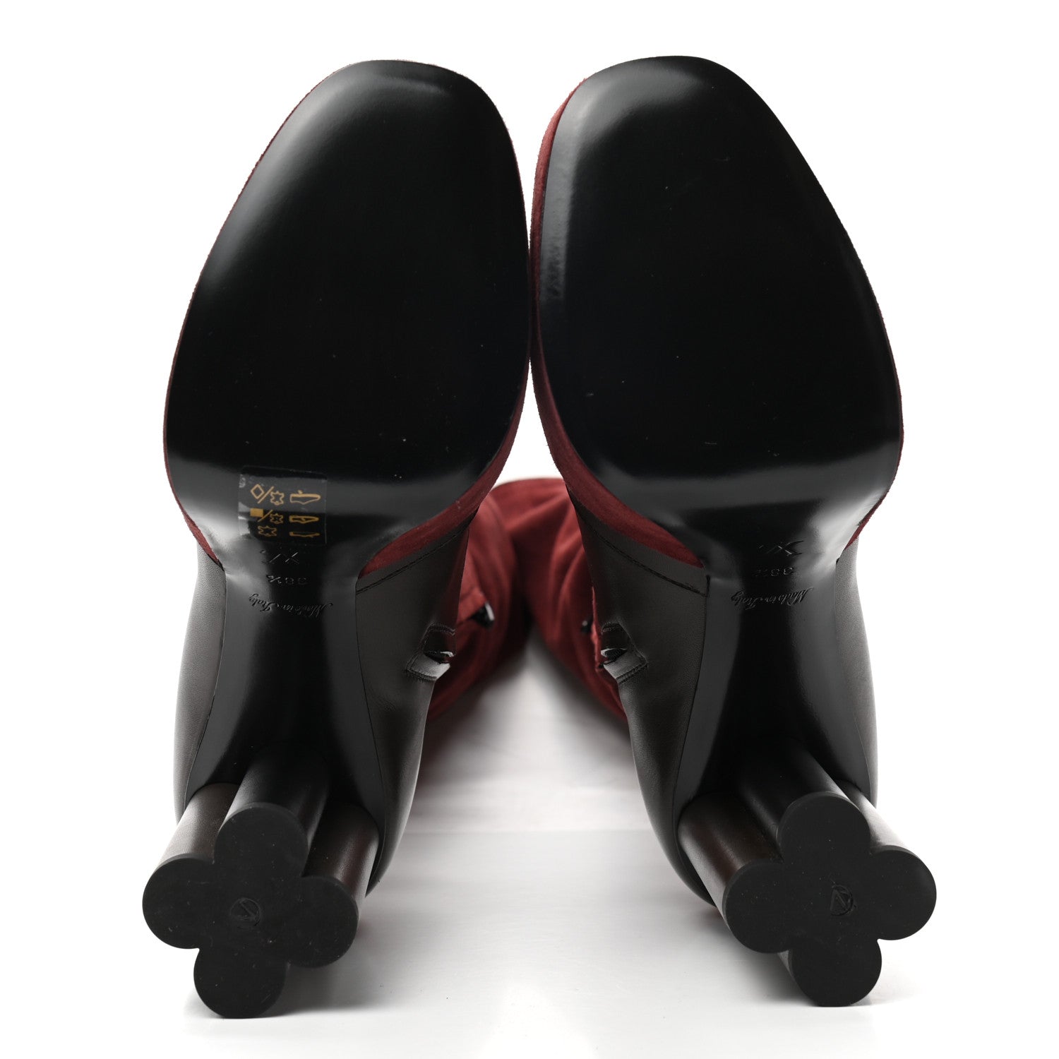 Louis Vuitton Suede Podium Platform High Boots 38.5 Bordeaux 5 of 8