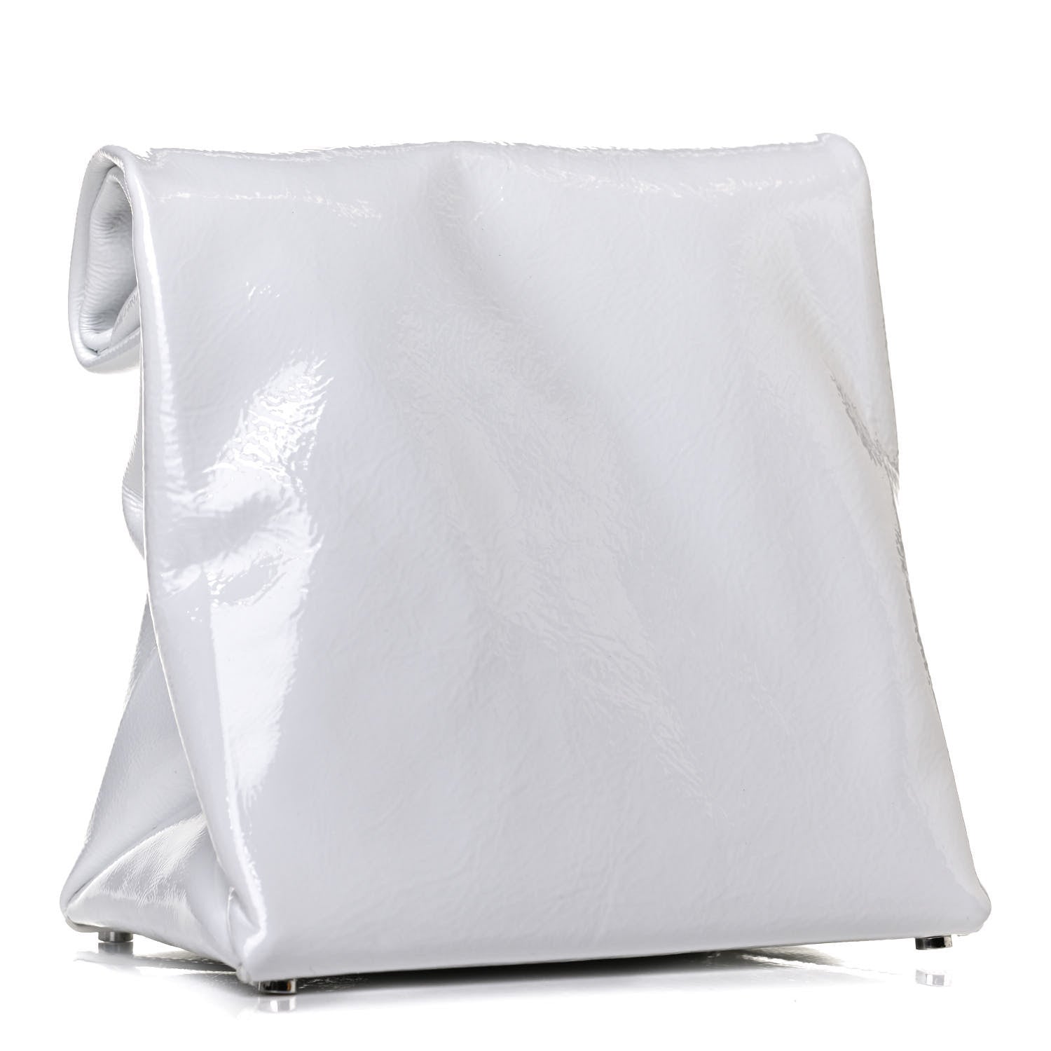 Alexander Wang Patent Lunch Bag Foldover Clutch White 2 of 11