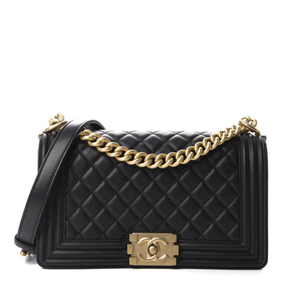 Chanel Lambskin Quilted Medium Boy Flap Black 1 of 11