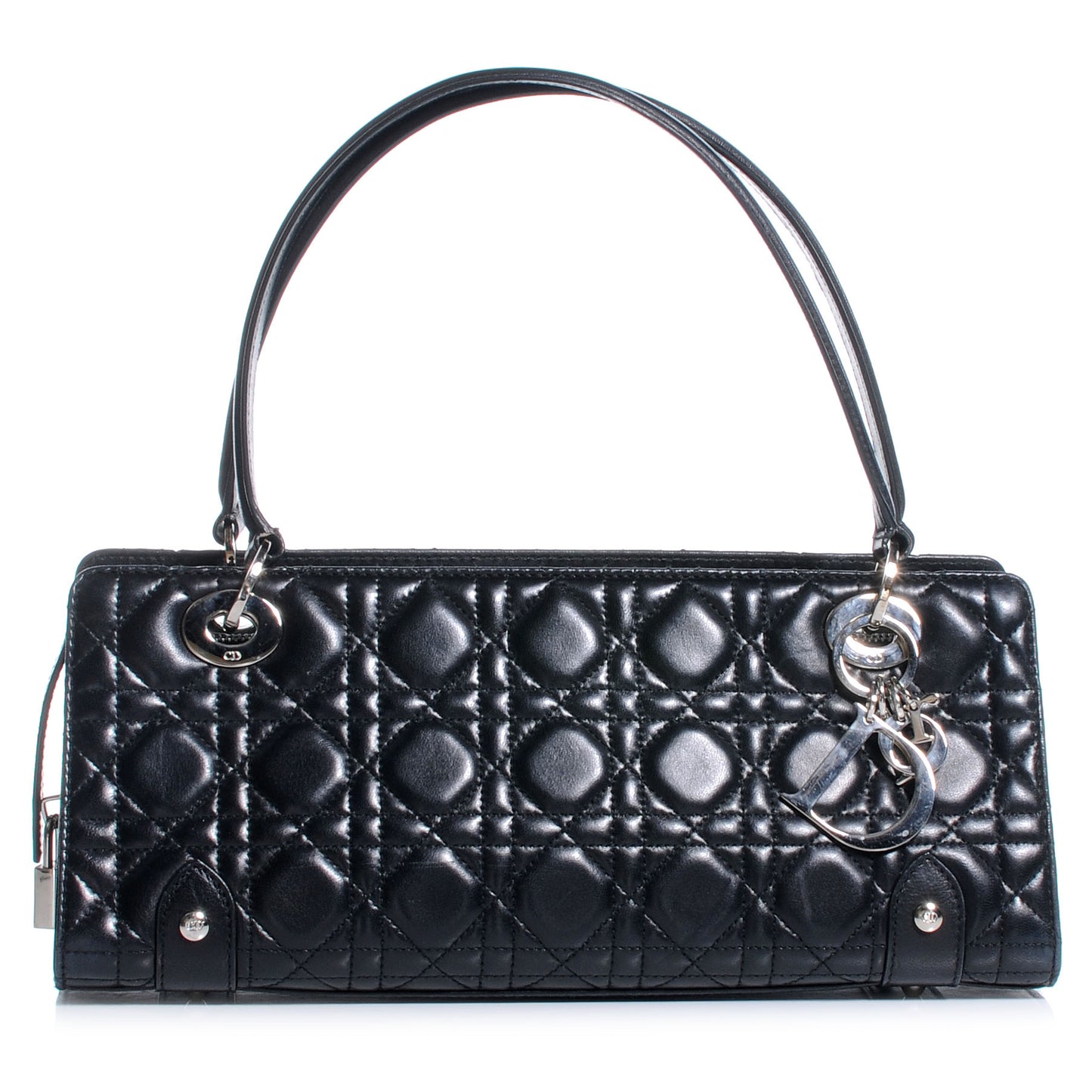 Calfskin Cannage Soft Lady Dior East West Black
