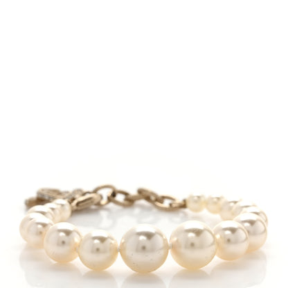 Chanel Pearl Crystal CC Bracelet Gold 3 of 5