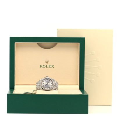 Rolex Stainless Steel 18K White Gold Diamond 31mm Oyster Perpetual Datejust Watch White Roman 178384 5 of 5