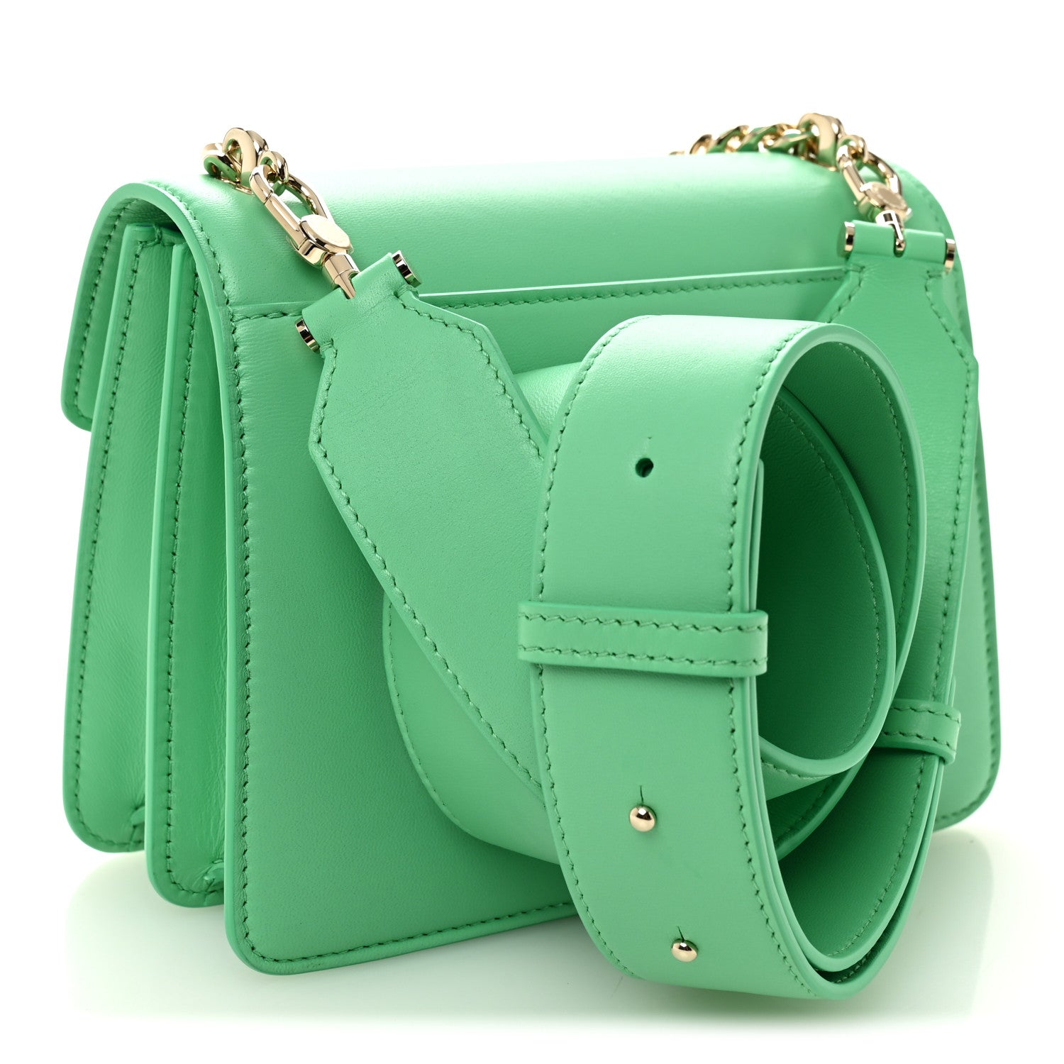 Bulgari Calfskin Serpenti Forever Maxi Chain Crossbody Bag Green 4 of 11