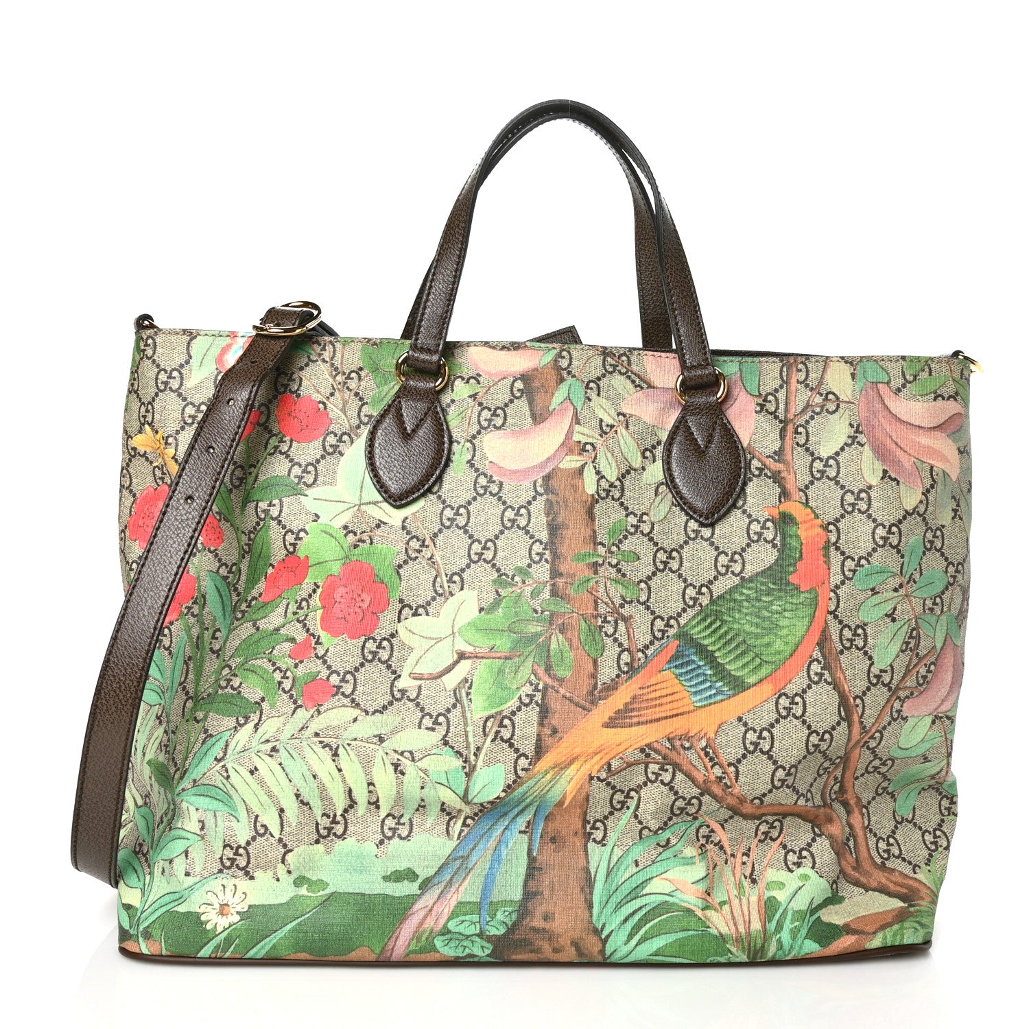 Gucci Soft GG Supreme Monogram Tian Medium Crossbody Tote Beige Multicolor New Acero 1 of 7