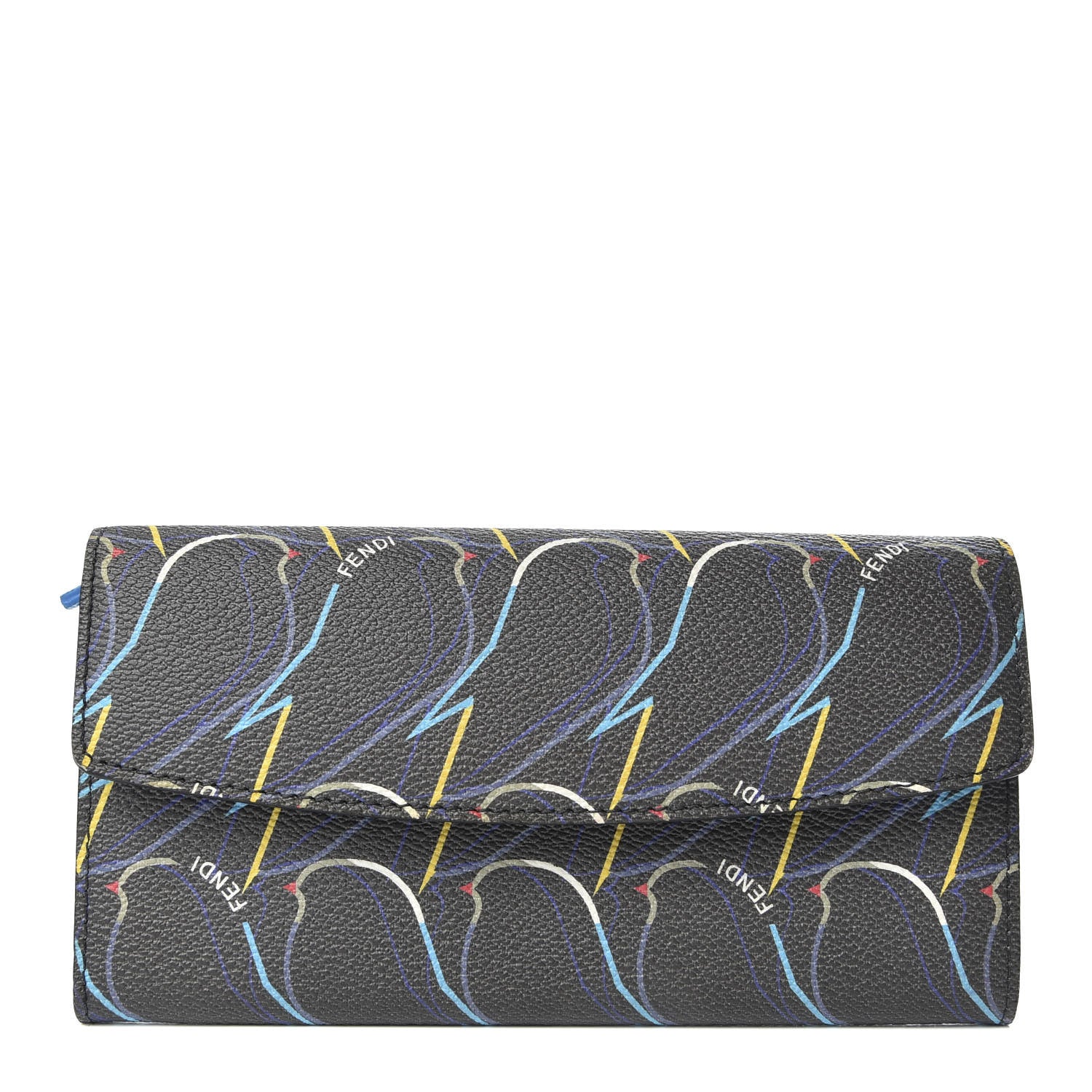 Fendi Vitello Elite QuTweet Continental Wallet Asfalto Multicolor 1 of 7