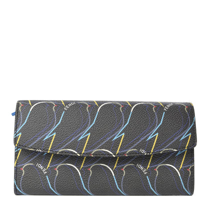 Fendi Vitello Elite QuTweet Continental Wallet Asfalto Multicolor 1 of 7