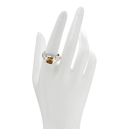 David Yurman Sterling Silver 14K Yellow Gold Citrine 7mm Noblesse Ring 60 9 2 of 4