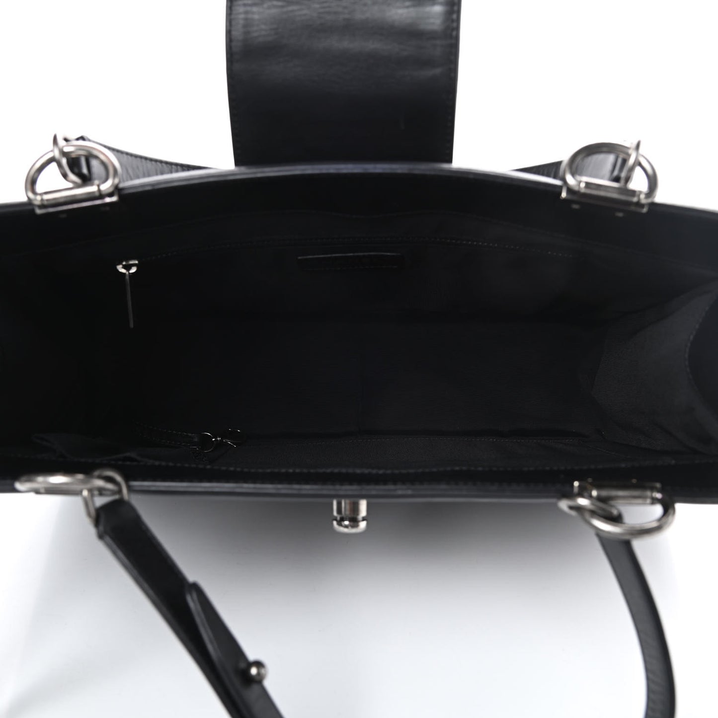 Glazed Calfskin Boy Tote Black