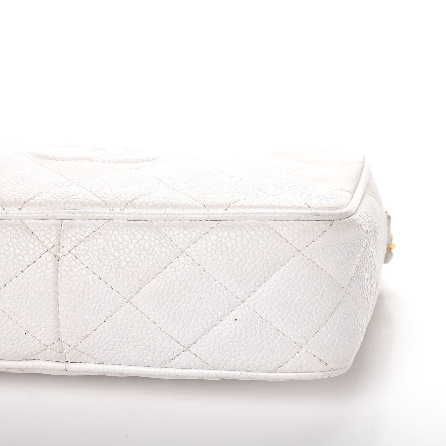 Caviar Quilted Camera Case White